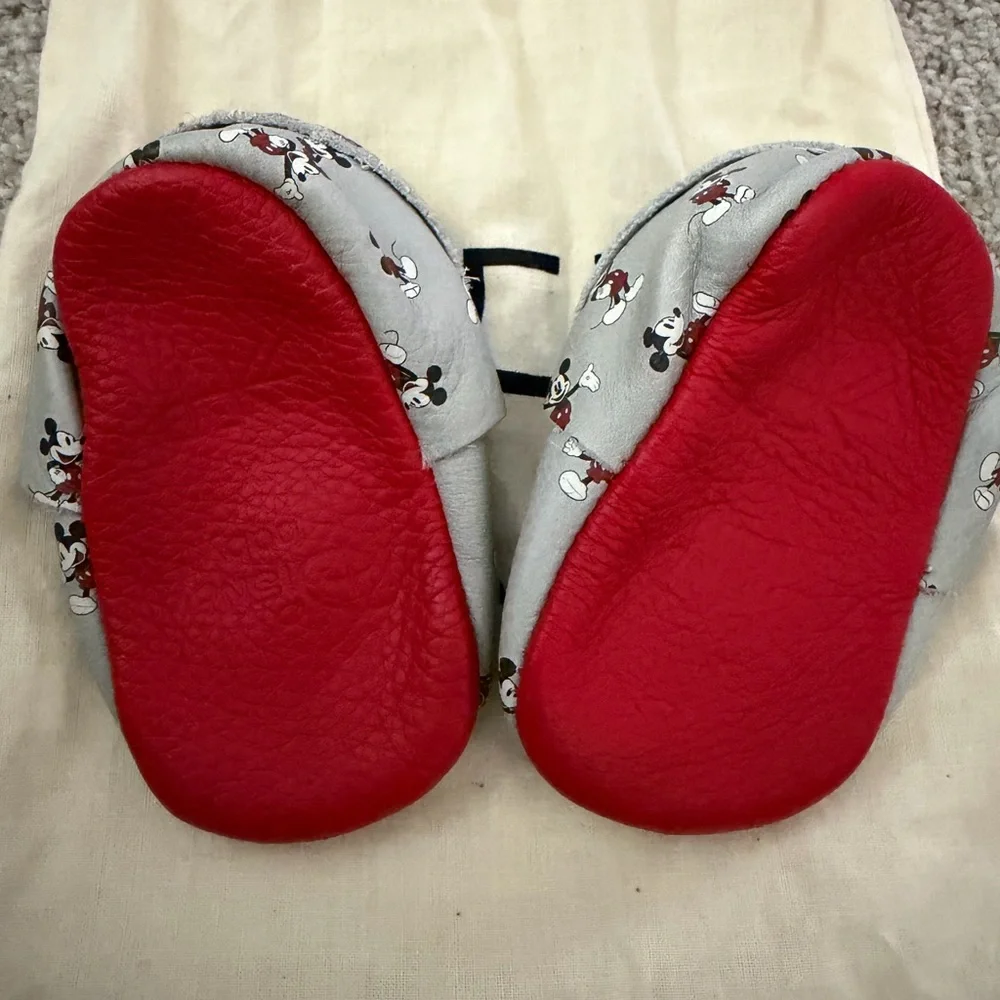 Freshly Picked Disney Mickey Mouse Gray Moccasins